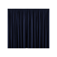 Dark Blue Stage Curtain. Theater And Performance Backdrop. Isolated On Transparent Background