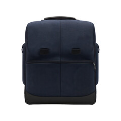 Navy Blue Backpack With Front Pockets. Stylish And Functional Travel Accessory. Isolated On Transparent Background