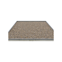 Gravel-Covered Flat Roof. Modern Architecture And Sustainable Building Design. Isolated On Transparent Background