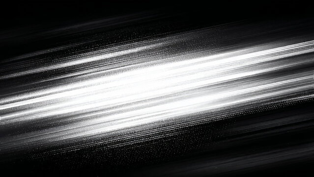 Abstract white light streaks on black background