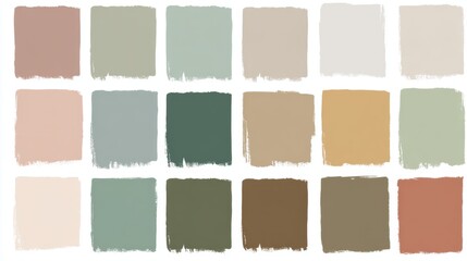 Earth tone pastel color palettes swatching natural hues