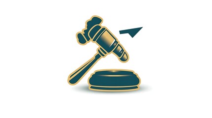Gavel and sound block with arrow pointing up for legal decision making