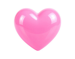 Glossy, pink, three-dimensional heart isolated on a black background, perfect for designs