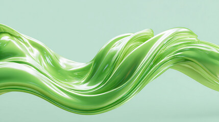 Smooth green gel flowing in wave-like texture, symbolizing freshness, hydration, and natural luxury, ideal for cosmetic, wellness, and beauty branding visuals