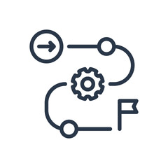 Workflow Process Roadmap and Strategy Line Icon