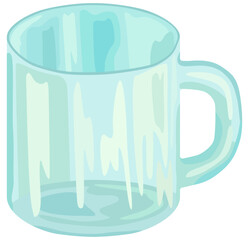 透明のマグカップのイラスト ベクター素材