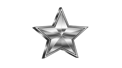 Obraz premium A metallic star illustration on a plain white background viewed from directly above