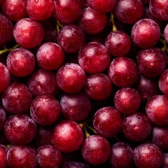 Vibrant and Juicy Red Grapes Close-Up