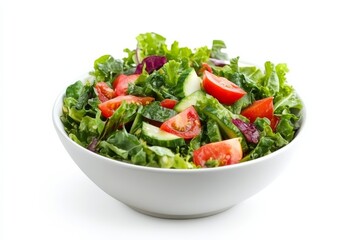 Zimbabwean vegetable relish with mixed greens and tomatoes served in white bowl on white background during daytime meal preparation