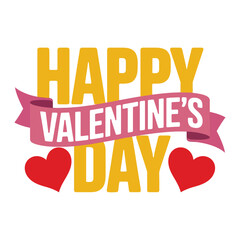 The image is a digital graphic with a festive and celebratory style, with a Valentine's Day theme. The main text is "Happy Valentine's Day" in a bold, uppercase font.