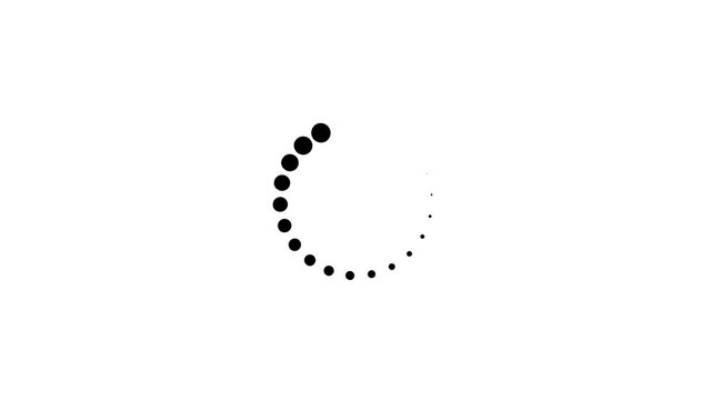 Abstract pattern of black dots in a circular loading animation