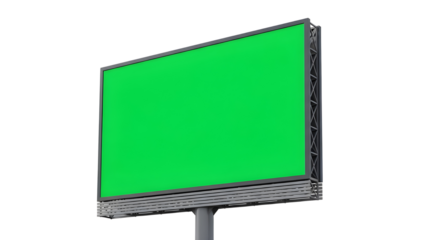 Modern digital signage display panel with blank green chroma key for advertising isolated PNG with Transparent Background