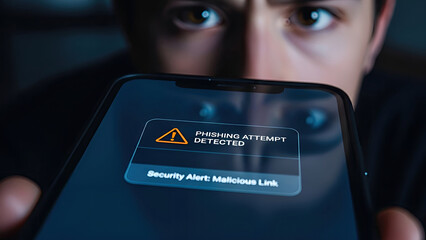 Malware Alert on Smartphone, Cybersecurity Threat Detected
