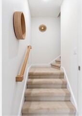 Indoor Staircase with Handrail Designed for Safe Movement at Home