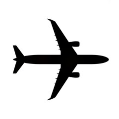 Airplane silhouette flying through the sky in modern aviation