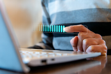 Brightness Slider Settings On Laptop, Finger Adjust Control Bar For Smooth Screen Display, Interface Calibration And User Preferences Editing