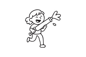 Holi Festival Icon Indian Spring Celebration on white background.