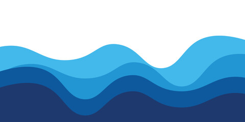 Sea waves layer vector background illustration. Sea beach vector illustration.