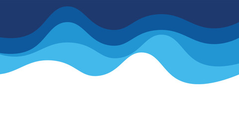 Sea waves layer vector background illustration. Sea beach vector illustration.