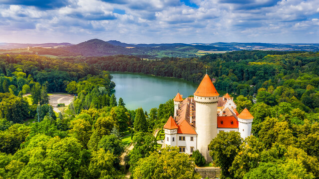 Magnificent Konopiste castle sits in Beneov, Central Bohemian, Czech Republic, Explore the stunning architecture of the Konopiste castle in Beneov, Central Bohemian, Czech Republic.