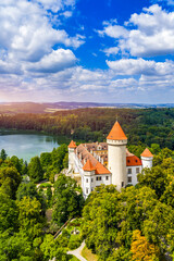 Magnificent Konopiste castle sits in Beneov, Central Bohemian, Czech Republic, Explore the stunning architecture of the Konopiste castle in Beneov, Central Bohemian, Czech Republic. © daliu