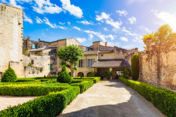 View of beautiful town of Uzes, Gard department, France. View of the historic town of Uzes, France....