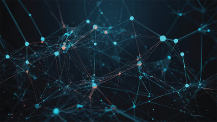 Neural Network Inspired Abstract Vector Art, Futuristic AI Digital Illustration, Modern Technology Design