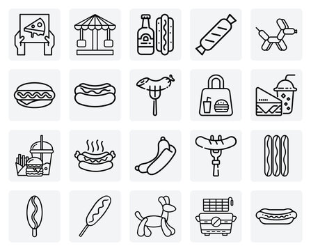 Summer Fair And Festival Fun &ndash; Illustrations Of Rides, Food, And Entertainment For Seasonal Event Branding.