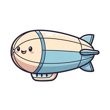 Smiling cartoon blimp airship vehicle toy.