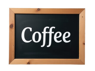 A close-up shot of a blackboard with the word 'coffee' written on it