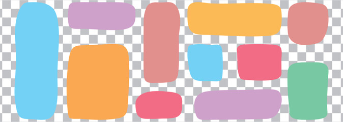 Rectangle frame line. square shape outline on hand draw style. Doodle brush crayon shape color frame set. Hand drawn crayon pencil box. Collection of doodle hand drawn trendy frames with wavy lines.