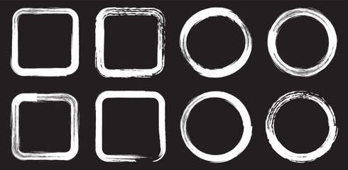 Hand drawn grunge textured text box frames set with uneven rough jagged edge.  Retro vintage aged distressed vector banners borders templates. Grunge graffiti stencil frames with spray paint borders.