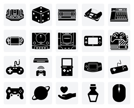 Nostalgic And Modern Gaming Consoles &ndash; A Collection Showcasing The Dreamcast, Gamecube, Ps Vita, And Wii U.