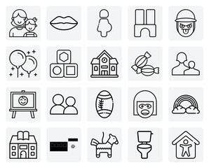 Obraz premium Children'S Party And Playtime – Balloons, Candies, Toy Blocks, And School Elements For Youthful And Educational Design Projects.