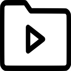 Digital Play Folder Icon: A simplified graphic of a folder with a play button icon representing digital media and content organization.