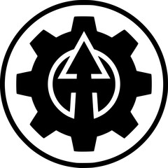 Mechanical Ascent: An illustrative depiction of industrial progress. A cogwheel frames a central design. The image showcases mechanical advancement