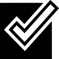 Success Symbol: A bold, graphic illustration of a check mark within a square, a universal emblem of approval, confirmation, and accomplishment.