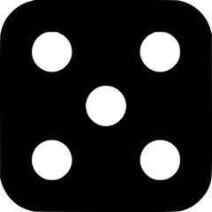 Dice with Five Dots: A simple, symmetrical view of a dice face with the number five, the embodiment of chance, games, and the thrill of risk.