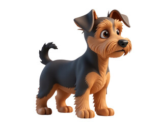 A simple illustration of a  dog sitting on a clean white surface