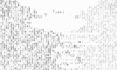 Vector streaming binary code background. Data and technology, decryption and encryption, computer background numbers 1,0. Coding or Hacker concept.  Vector illustration