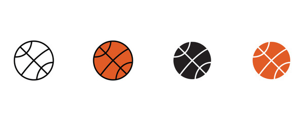 Basketball icon set vector on white background. ports equipment, basketball icons, athletic icons, sports illustration. vector illustration.