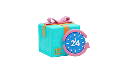 24 Hour Delivery Gift Box Icon