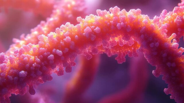 selective focus educational molecular illustration with soft gradients and floating proteins