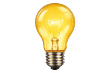 Light bulb shining bright, representing new idea, invention, inspiration, solution, and innovation