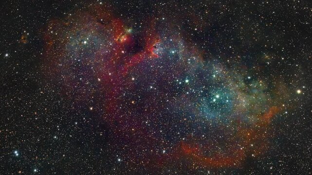 Deep space journey into the Soul Nebula created from my own telescope astrophotography. Cinematic motion reveals stars, glowing gas clouds, and immersive cosmic depth. 