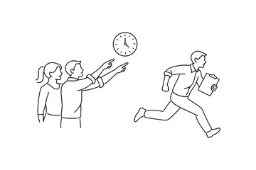 Man Running Against The Clock