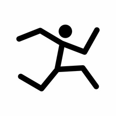 Running Person Stick Figure Flat Image 