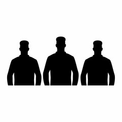 Standing Soldiers Silhouette Flat Image