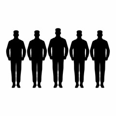 Standing Soldiers Silhouette Flat Image