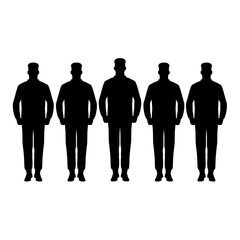 Standing Soldiers Silhouette Vector Image